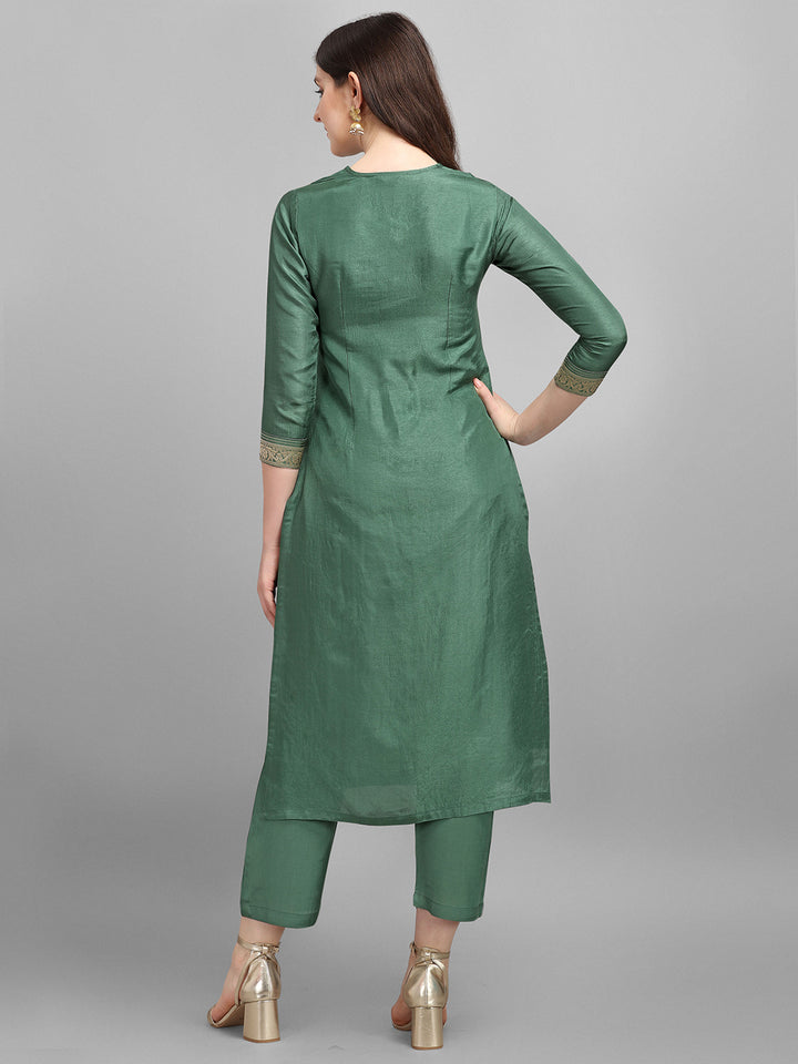 Cyan Green Jacquard Placement Kurta Product vendor