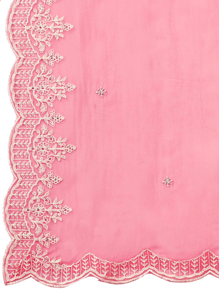 Pink Thread Woven Tussar Silk Kurta Suit Set Product vendor