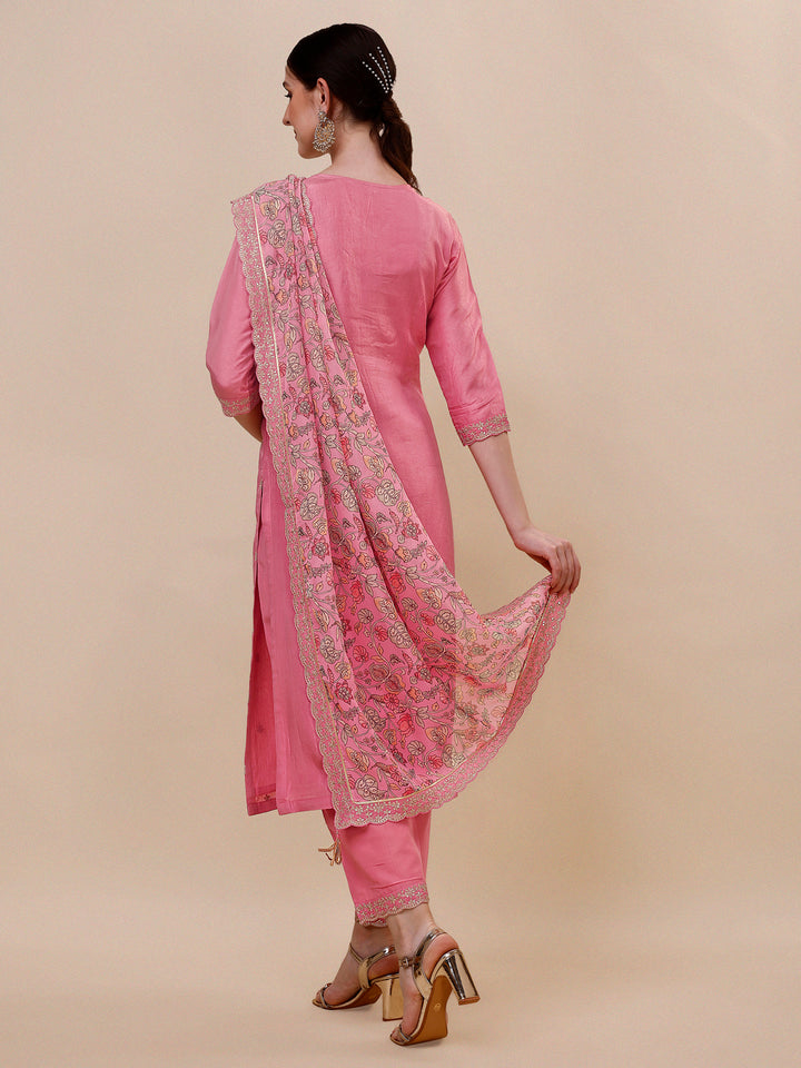 Peach Embroidery Kurta Suit Set Product vendor