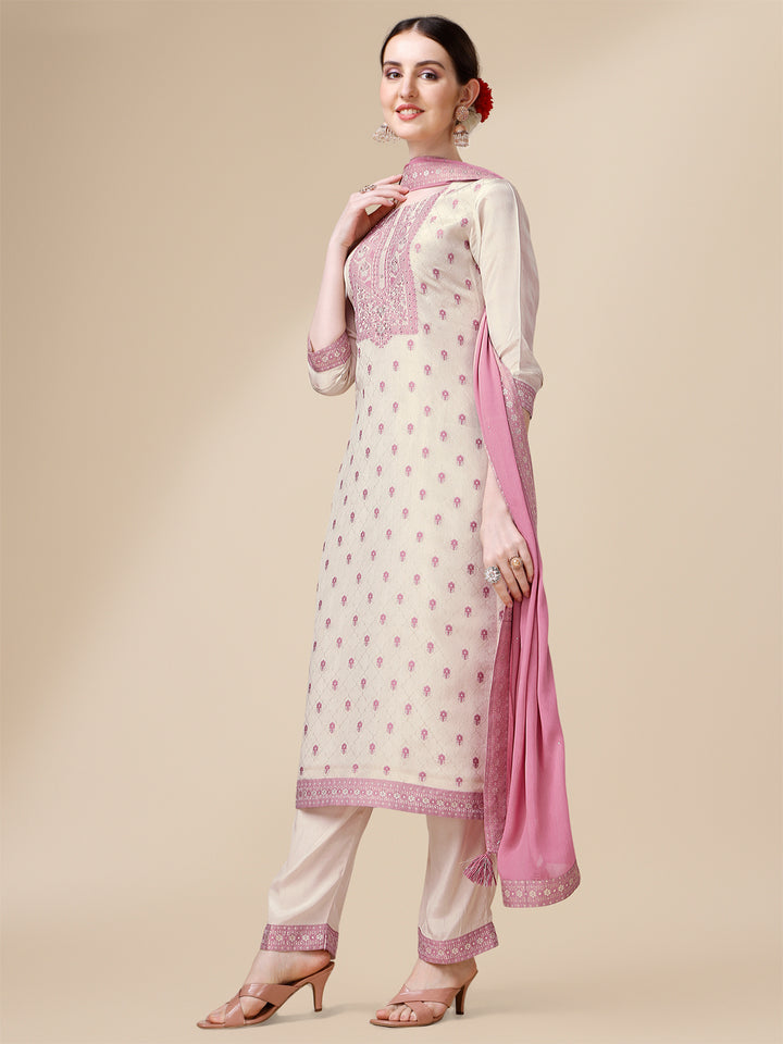 Cream Jacquard Tissue Kurta Suit Set Product vendor