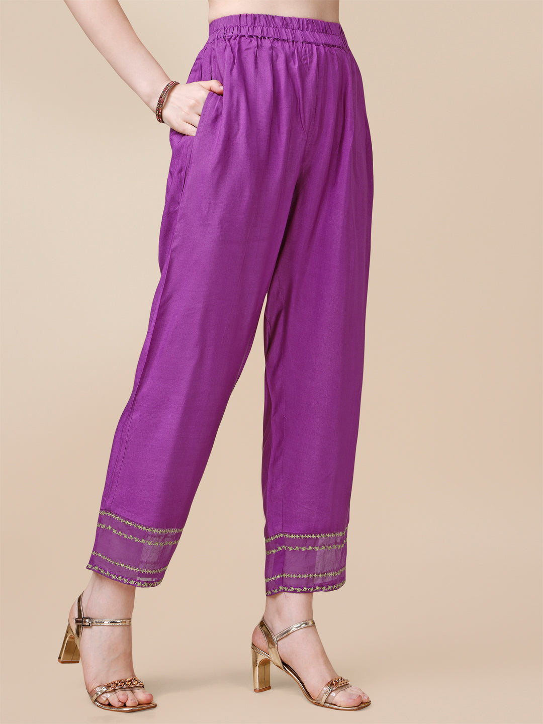 Purple Jacquard Kurta Suit Set Product vendor