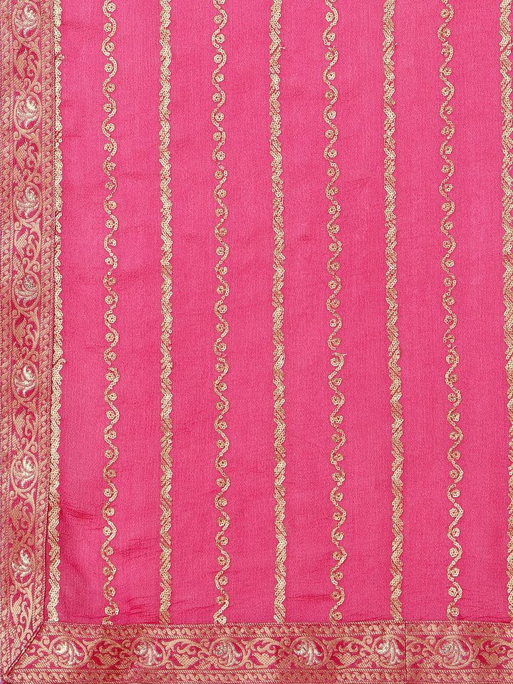 Pink Jacquard Pallazo Suit Set Product vendor