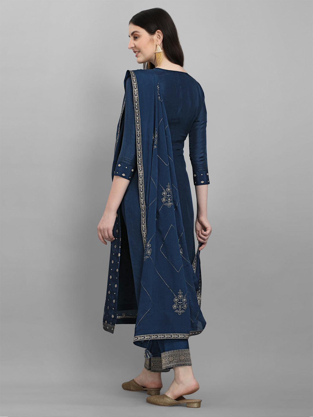 Blue Jacquard Kurta Suit Set Product vendor