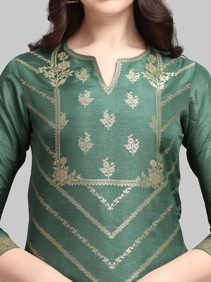 Cyan Green Jacquard Placement Kurta Product vendor