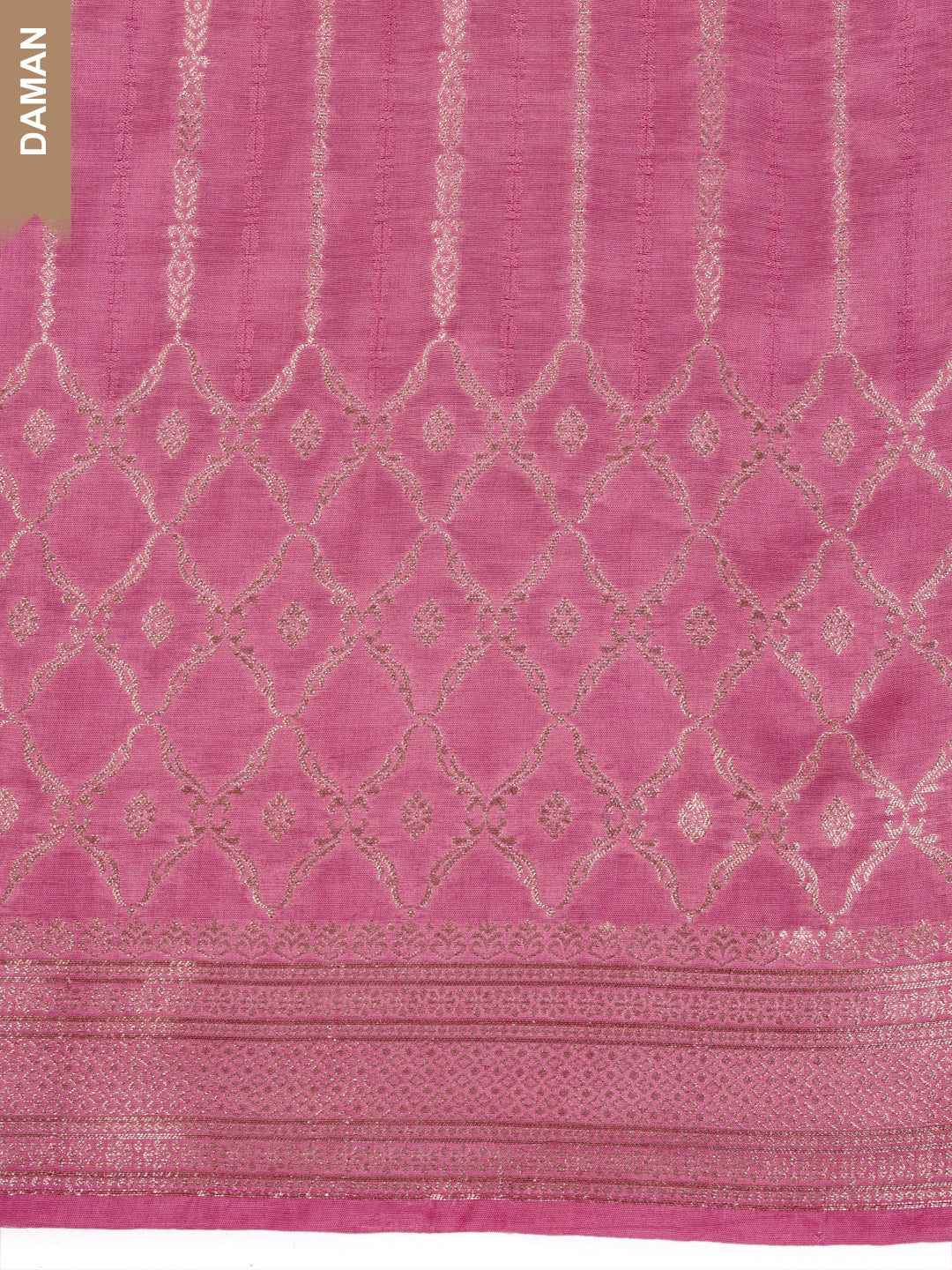 Pink Muslin Top & Floral Muslin Dupatta, Unstitched Salwar Suit