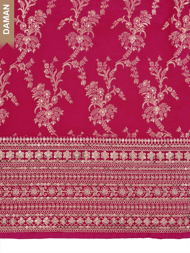 Pink Chinon Embroidery Unstitched Salwar Suit