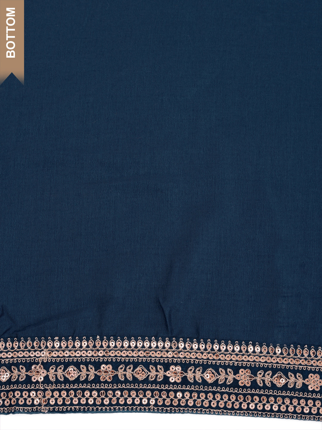 Navy Blue Chinon Embroidery Unstitched Salwar Suit