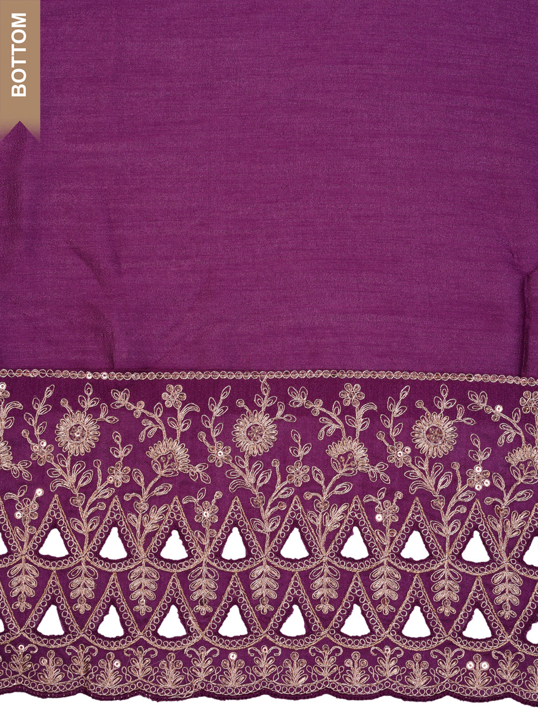 Purple Silk Georgette Top with Sequins Embroidery, Unstitched Salwar Suit.