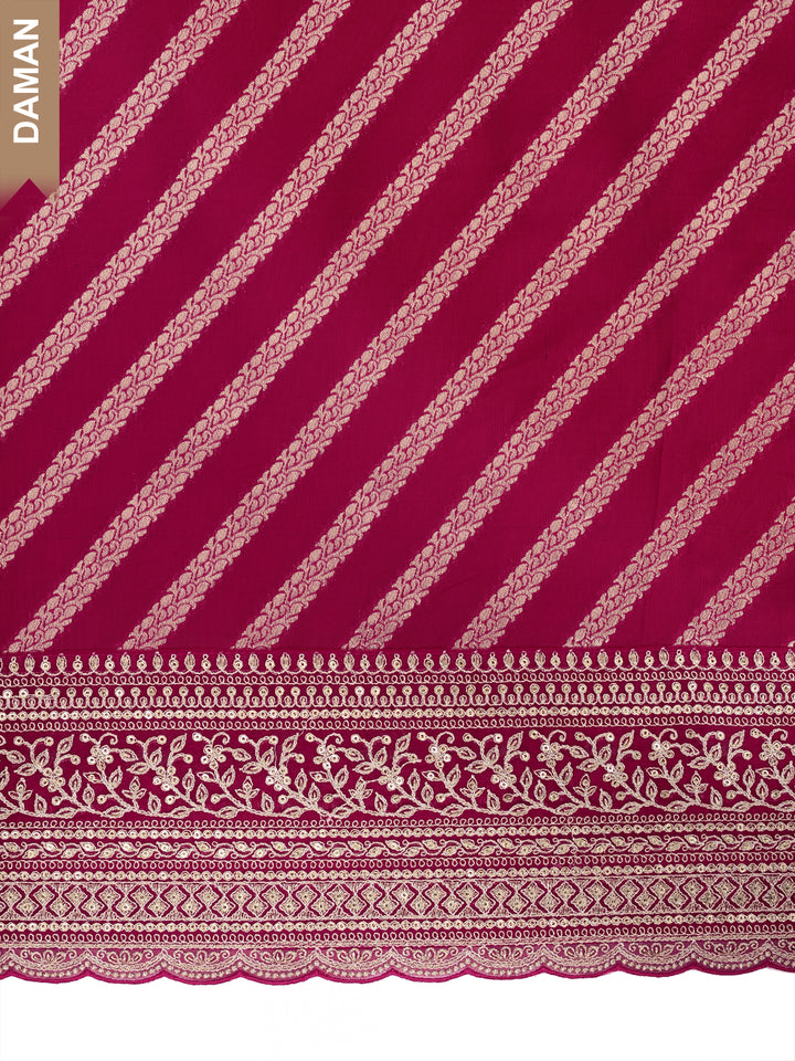 Pink Silk Jacquard Weave Unstitched Salwar Suit