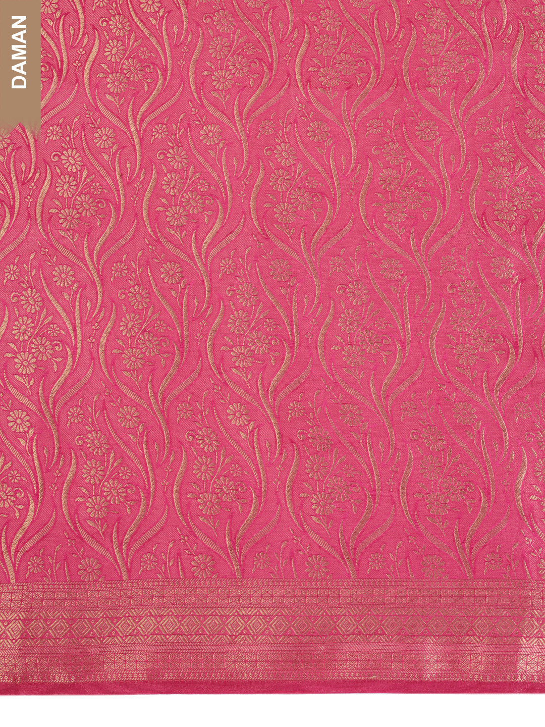 Pink Tissue Shimmer Jacquard Kurta with Lace and Sequins, Unstitched Salwar Suit